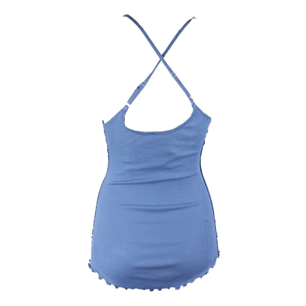 *Free People* Laced sexy cami tank top blue  C11 - Picture 2 of 3